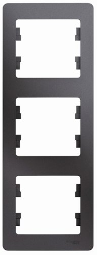 Рамка вертикальная Systeme Electric Glossa 3-м. графит картинка